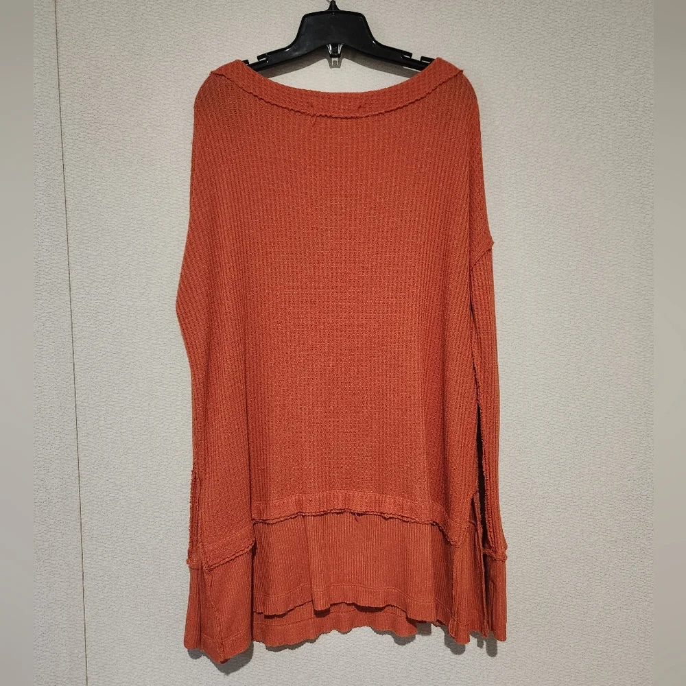 Free People North Shore Thermal Tunic Top Small Oversized Long Sleeve